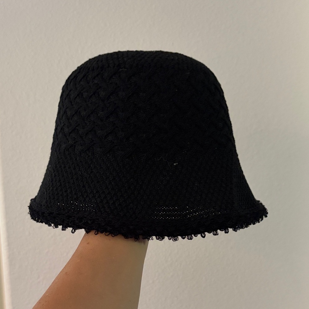 Black Knit Bucket Hat - Women Accessories
